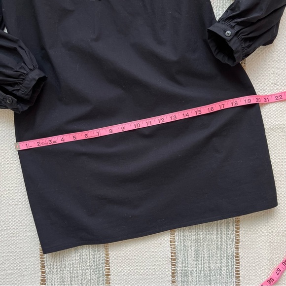 Zara Black Long Poplin Puff Sleeves Mini Dress Women’s Size XL Bloggers Favorite - Picture 9 of 12